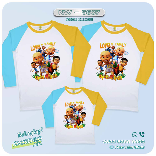 Baju Kaos Couple Keluarga | Kaos Ulang Tahun Anak | Kaos Family Custom Upin Ipin - NW 5607