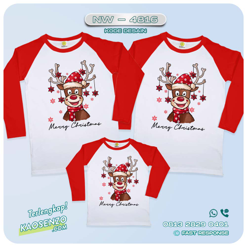Baju Kaos Couple Keluarga Natal | Kaos Family Custom Christmas | Kaos Natal NW 4816