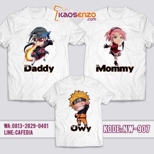 Baju Kaos Couple Keluarga | Kaos Family Custom Naruto - NW 907