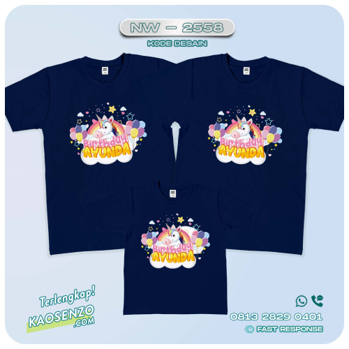 Baju Kaos Couple Keluarga Unicorn | Kaos Family Custom | Kaos Unicorn - NW 2558