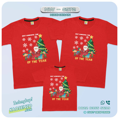 Baju Kaos Couple Keluarga Natal | Kaos Family Custom Christmas | Kaos Natal - NW 5972