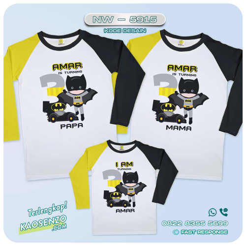 Baju Kaos Couple Keluarga Batman | Kaos Family Custom Batman | Kaos Ultah Anak | Kaos Batman - NW 5915
