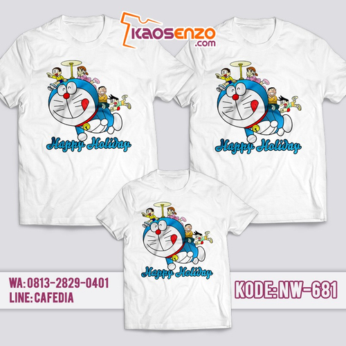 Baju Kaos Couple Keluarga | Kaos Family Custom | Kaos Doraemon Anak - NW 681