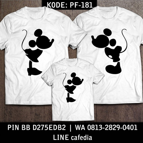 Baju Kaos Couple Keluarga | Kaos Family Custom Mickey & Minnie Mouse - PF 181